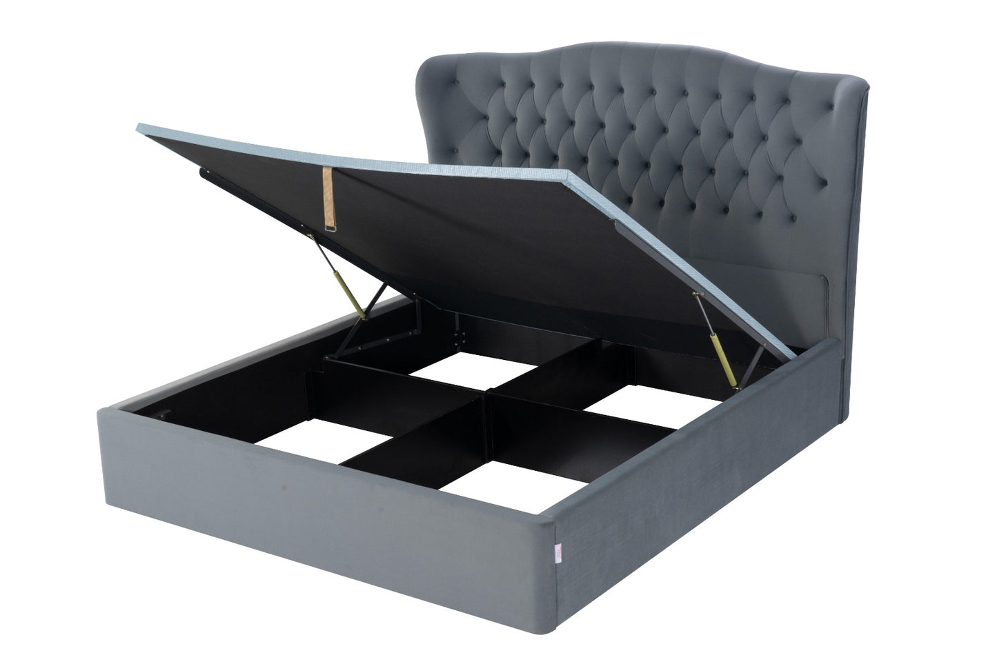 Palace Velvet Ottoman Bed Luxury - Gas Lift Storage