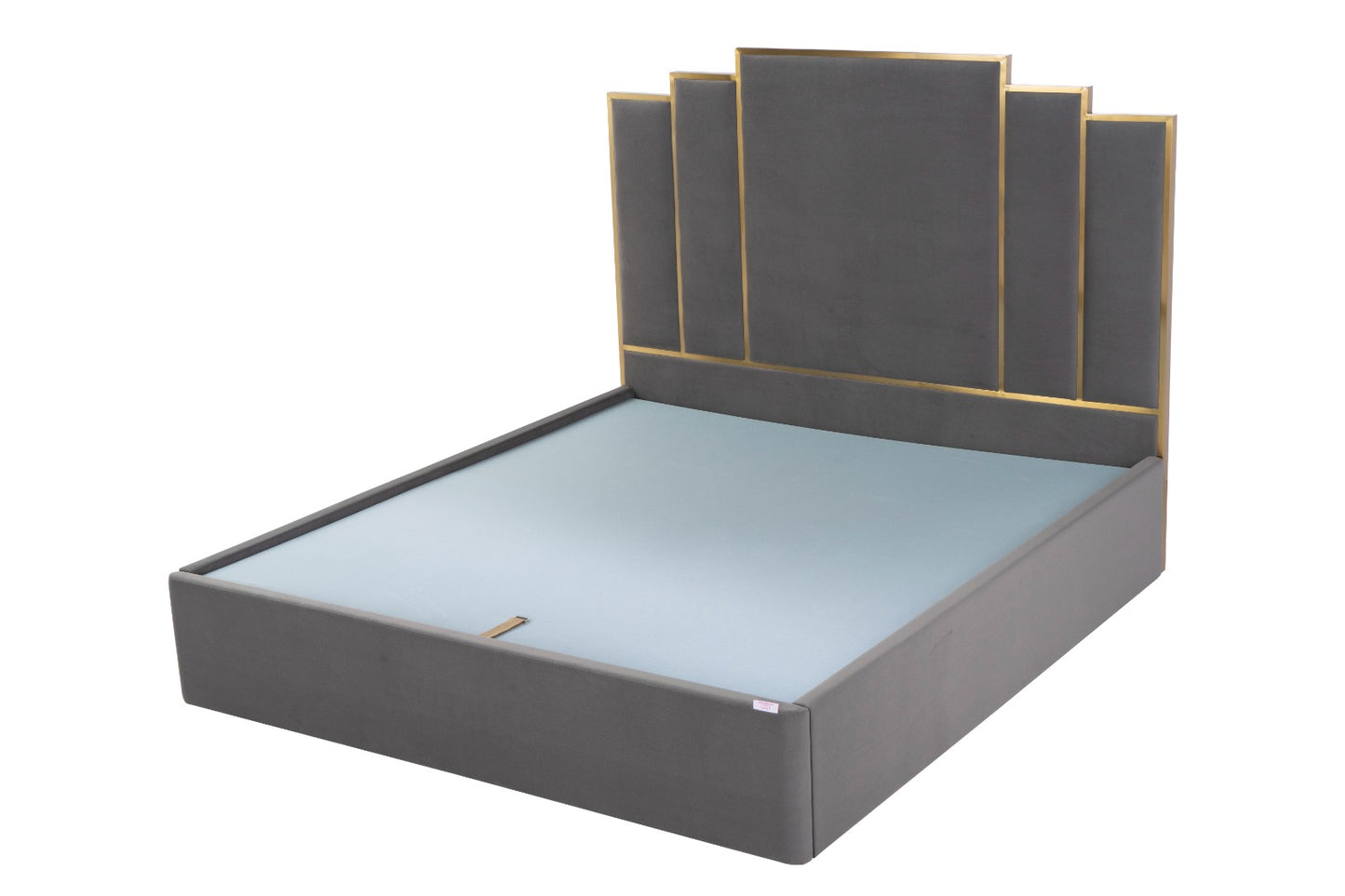 Astoria Velvet Ottoman Bed Luxury Chrome Stainless Steel Trimmings - Gas Lift Storage