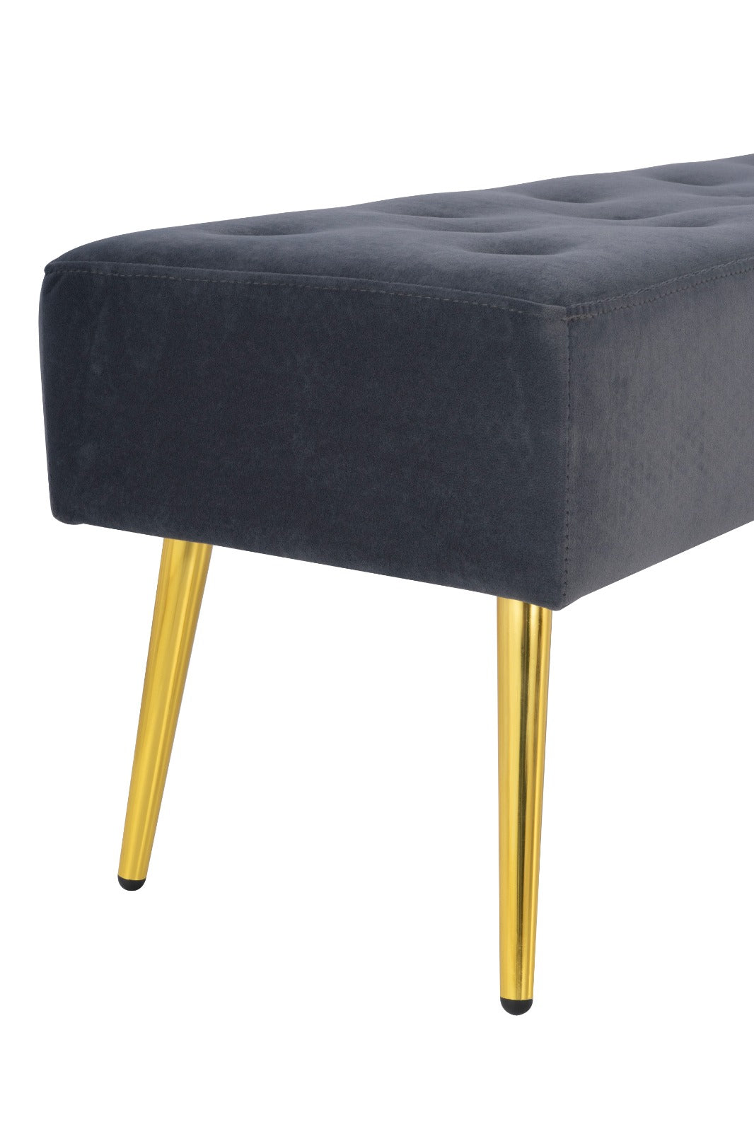 Modern Casaria Bedroom Bench Velvet Upholstery Stainless Steel Gold Legs