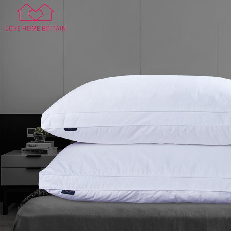 Duck Feather Pillows – PAIR- Medium soft-100% Cotton Down Proof Cover